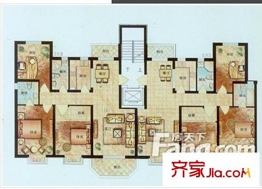 上泰绅苑户型图户型图 4室2厅2卫1厨