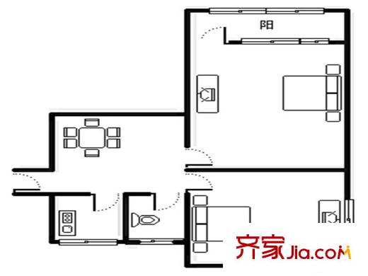 培花七村 2室 戶型圖