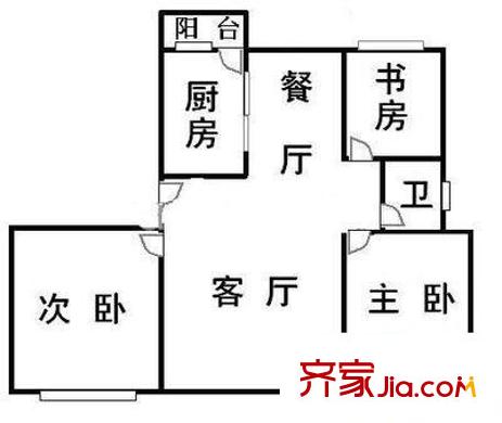 大华一村 3室 户型图