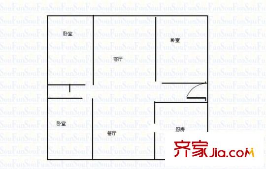 上大阳光乾恩园 3室 户型图