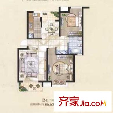 大华阳城四期阳城美景户型图上海 大华阳城四期阳城美景 户型图 2室2