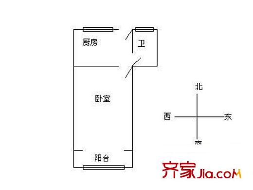 石泉大厦户型图户型图 1室1厅1卫1厨