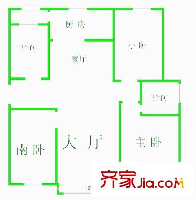 慶余公寓3室2廳1廚2衛(wèi)
