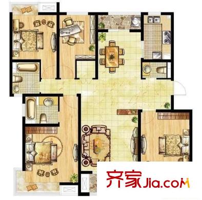 連城苑戶型圖戶型圖 4室2廳3衛(wèi)1廚