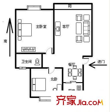 連城苑戶型圖戶型圖 2室2廳1衛(wèi)1廚