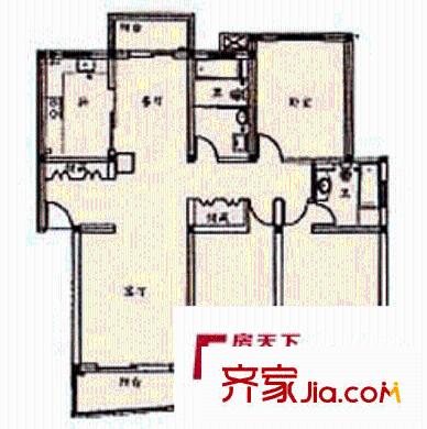 金鼎公寓户型图3室2厅2卫1厨