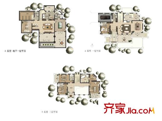 江畔御庭A戶型圖 4室2廳3衛(wèi)1廚