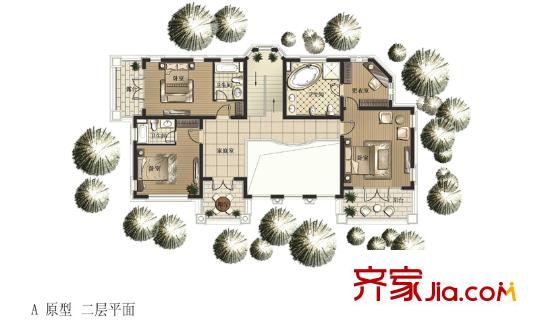 江畔御庭A戶型二層 4室2廳3衛(wèi)1廚