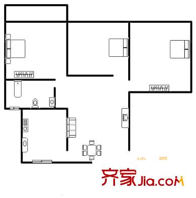 中大苑3室2廳1衛(wèi)1廚