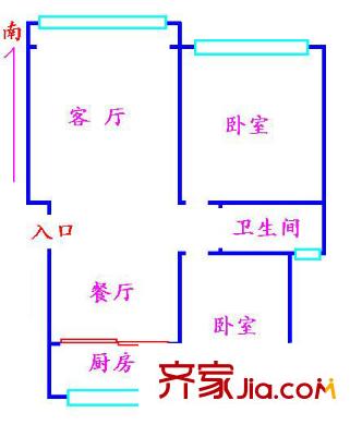 上海 昕泰苑2室  戶型圖
