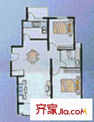 昕泰苑戶型圖2室1廳1衛(wèi)1廚