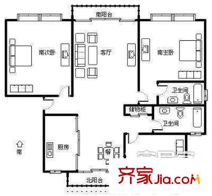 新城名庭 3室 戶型圖