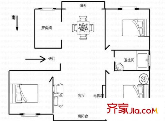 和泰苑 3室 户型图