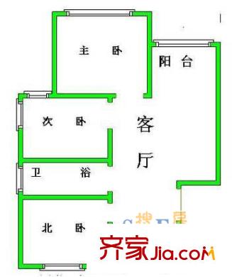 金藤苑戶型圖上海 金鵬公寓 戶型圖 3室1廳1衛(wèi)1廚