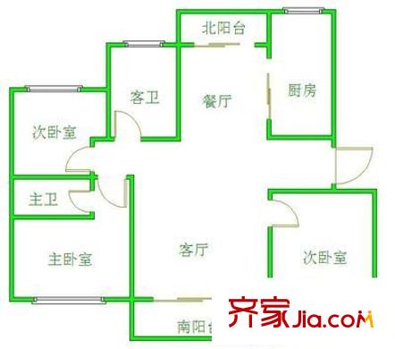 大華錦繡華城第2街區(qū)戶型圖大華錦繡華城第二街區(qū) 3室 戶型圖 3室2廳2衛(wèi)1廚