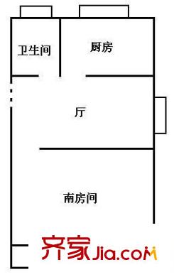 临汾花园 1室 户型图