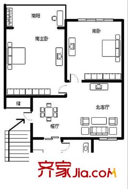 南江苑戶型圖戶型圖 2室1廳1衛(wèi)1廚