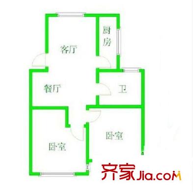 北城小區(qū) 2室 戶型圖