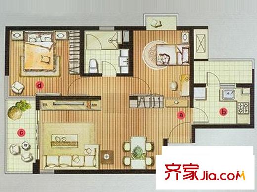 證大寬域戶型圖戶型圖 2室2廳1衛(wèi)