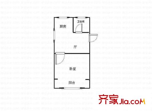 文蘭小區(qū) 1室 戶型圖