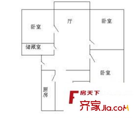 張橋小區(qū)戶型圖戶型圖 3室2廳1衛(wèi)1廚