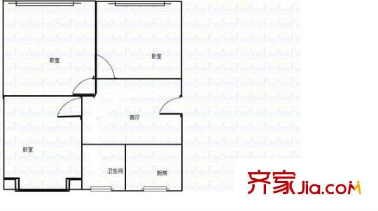 張橋小區(qū)戶型圖戶型圖 3室1廳1衛(wèi)1廚