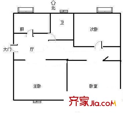 張橋小區(qū)戶型圖戶型圖 3室1廳1衛(wèi)1廚