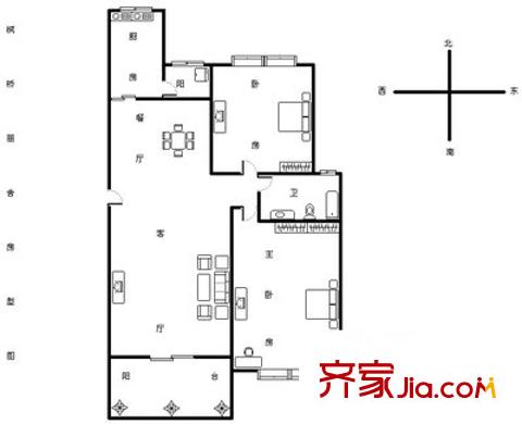 海茂公寓 2室 户型图