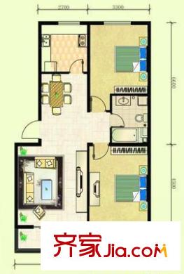 西門錦繡苑戶型圖戶型圖 2室2廳1衛(wèi)1廚