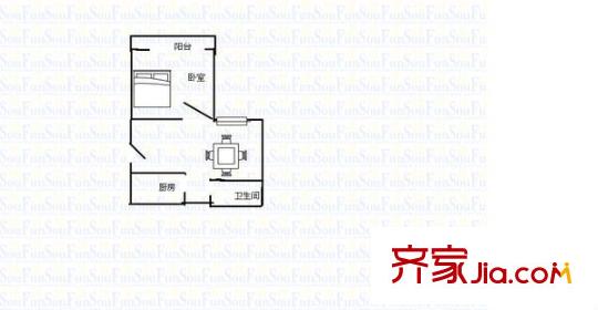 西門錦繡苑戶型圖戶型圖 1室1廳1衛(wèi)1廚