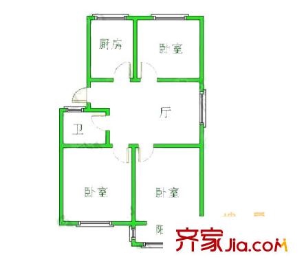 章家巷小区户型图章家巷3室1厅1卫1厨 3室1厅1卫1厨