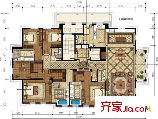 綠城玉蘭花園戶型圖A戶型 5室2廳6衛(wèi)