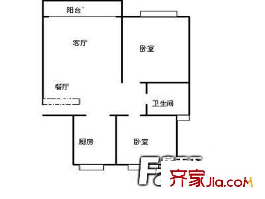 偉業(yè)金錦苑三村 2室 戶型圖