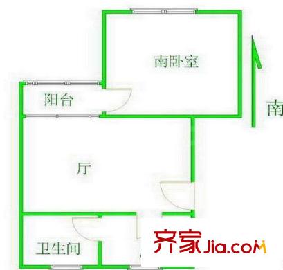 海上新月户型图户型图 1室1厅1卫1厨