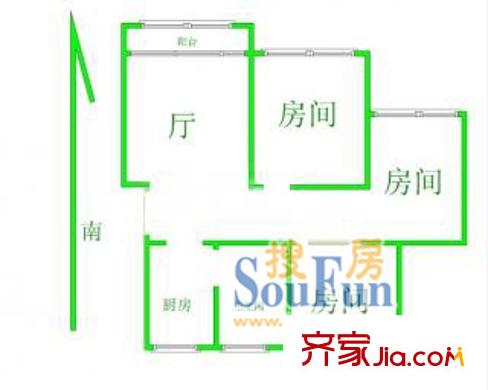 恒大華城新華苑戶型圖上海 新華苑（浦東） 戶型圖 3室1廳1衛(wèi)1廚