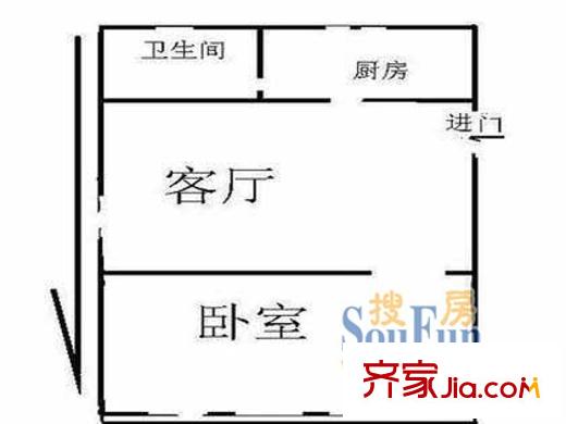 铁路新村杨浦户型图上海 铁路新村 户型图 1室1厅1卫1厨