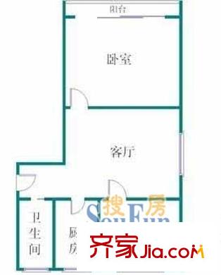 铁路新村杨浦户型图上海 铁路新村 户型图 2室1厅1卫1厨