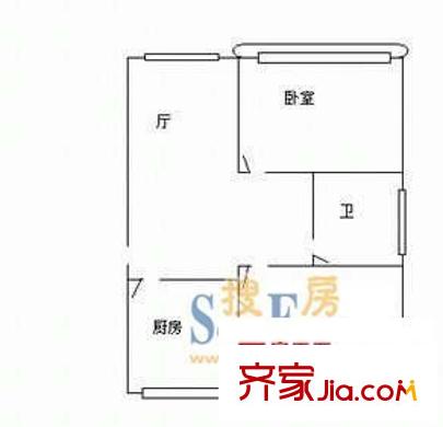 虹口玫瑰苑户型图户型图 2室2厅1卫1厨