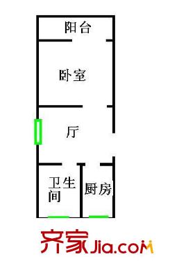 上海 大橋花苑1室 戶型圖
