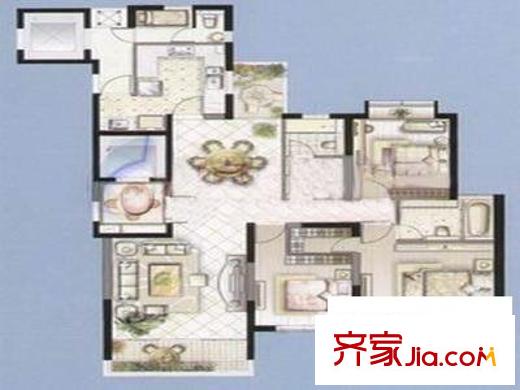 蔚蓝水岸名苑 3室 户型图