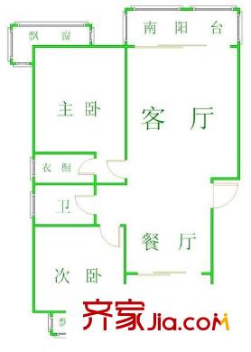 上南春天苑戶型圖戶型圖 2室2廳1衛(wèi)1廚