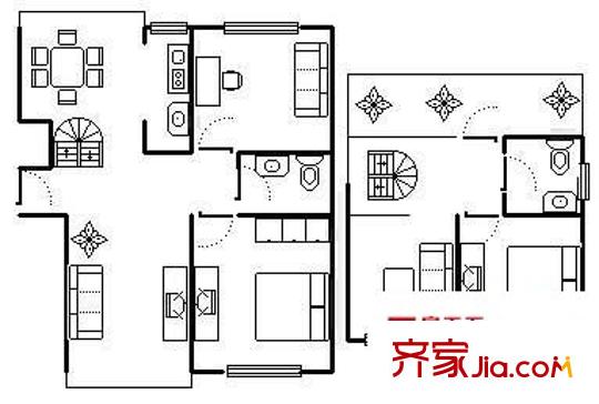 盛逸公寓 4室 戶型圖