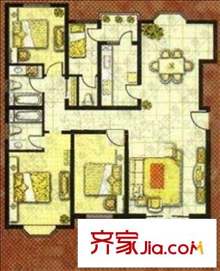 雍江星座戶型圖戶型圖 4室2廳2衛(wèi)1廚