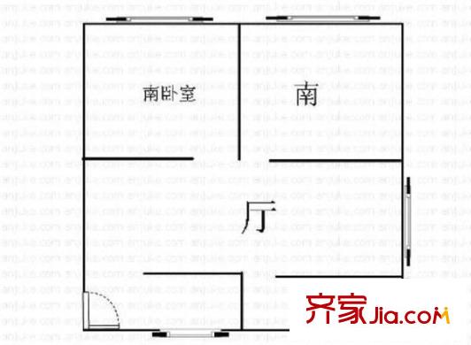 书香公寓 1室 户型图