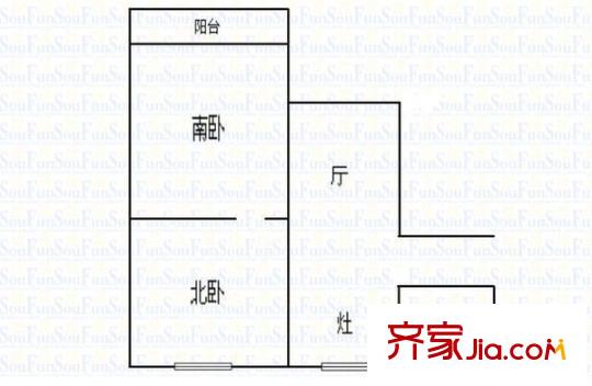 海防新村戶型圖戶型圖 2室1廳1衛(wèi)1廚