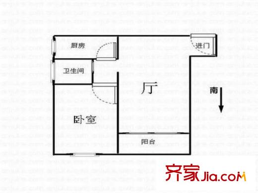 欣荷苑戶型圖戶型圖 1室1廳1衛(wèi)1廚