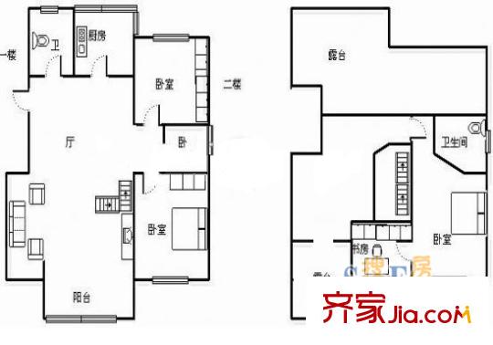 中大麗都戶型圖5331 5室2廳3衛(wèi)1廚