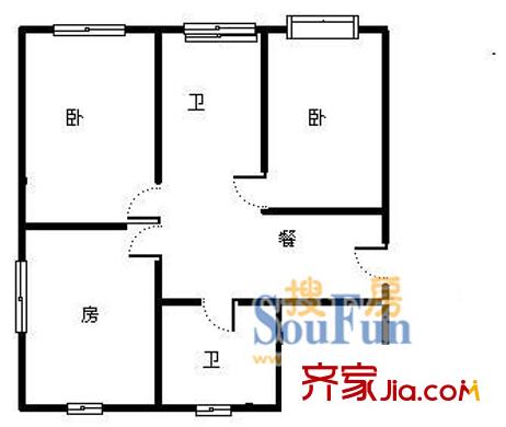金橋路530弄小區(qū)戶型圖上海 金橋路530弄 戶型圖 3室1廳2衛(wèi)1廚