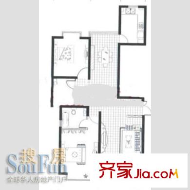 御水豪庭戶型圖E戶型 2室2廳2衛(wèi)1廚