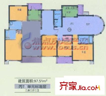 御水豪庭戶型圖B戶型 2室2廳2衛(wèi)1廚